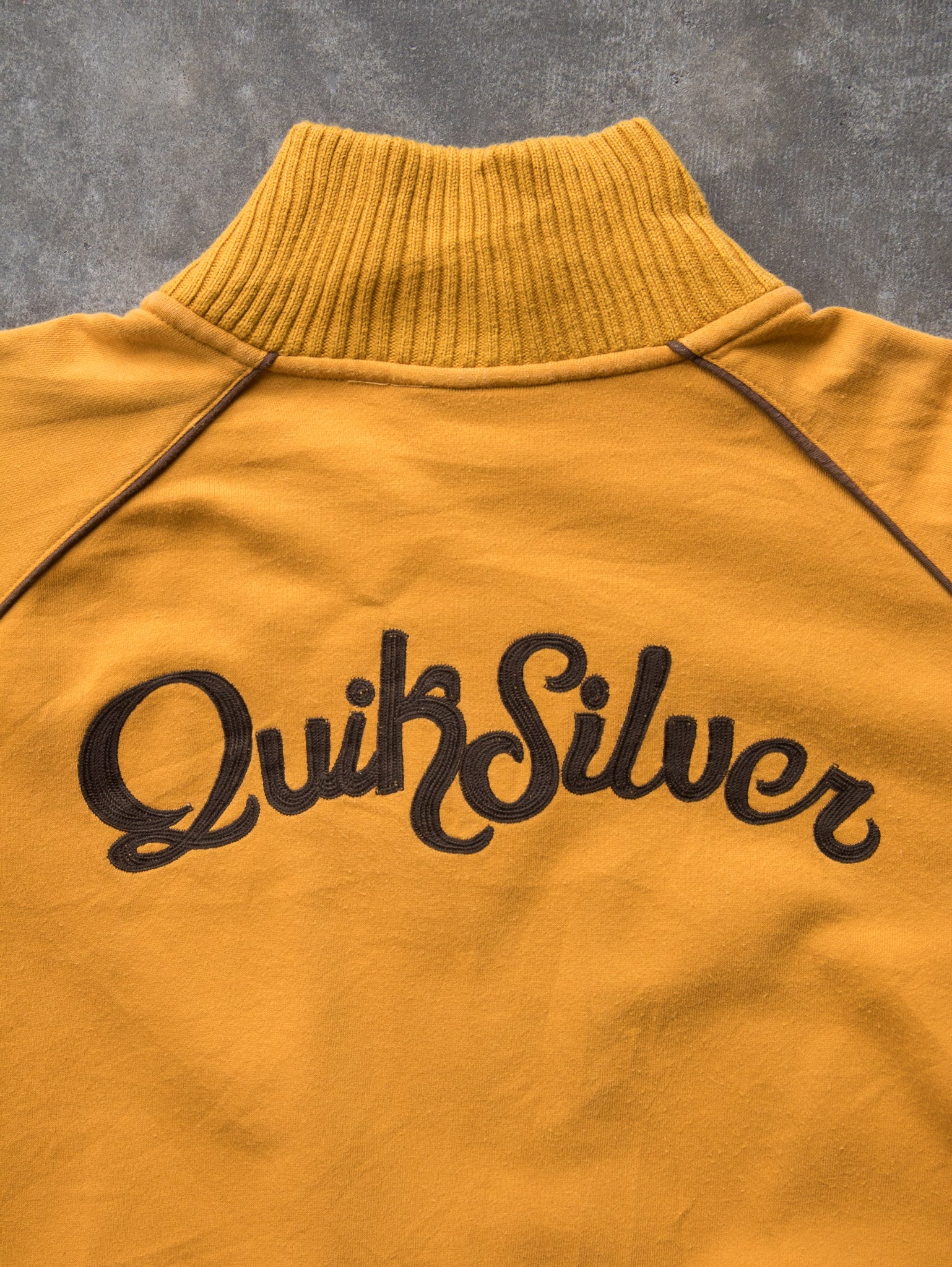 Vintage 00s Yellow Quiksilver Zip Sweatshirt (L)