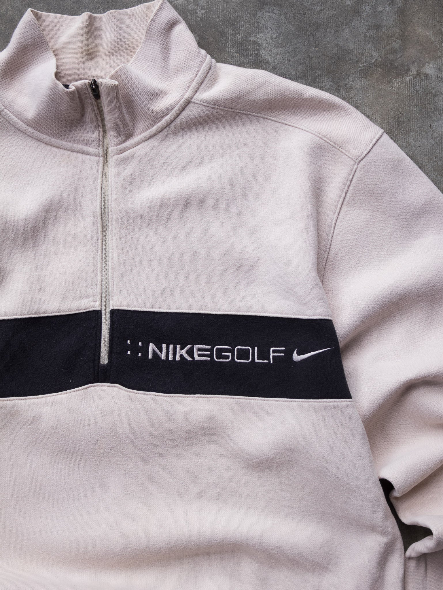 Vintage 00s Cream Nike Golf Quarter Zip Sweatshirt (L)