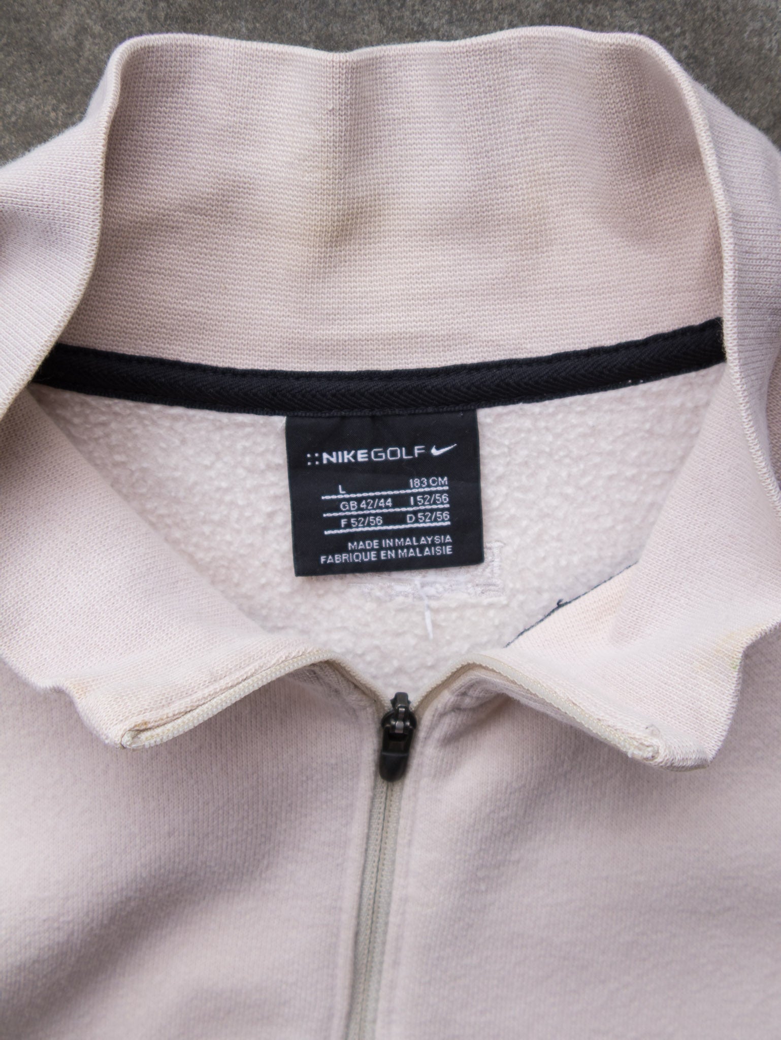 Vintage 00s Cream Nike Golf Quarter Zip Sweatshirt (L)