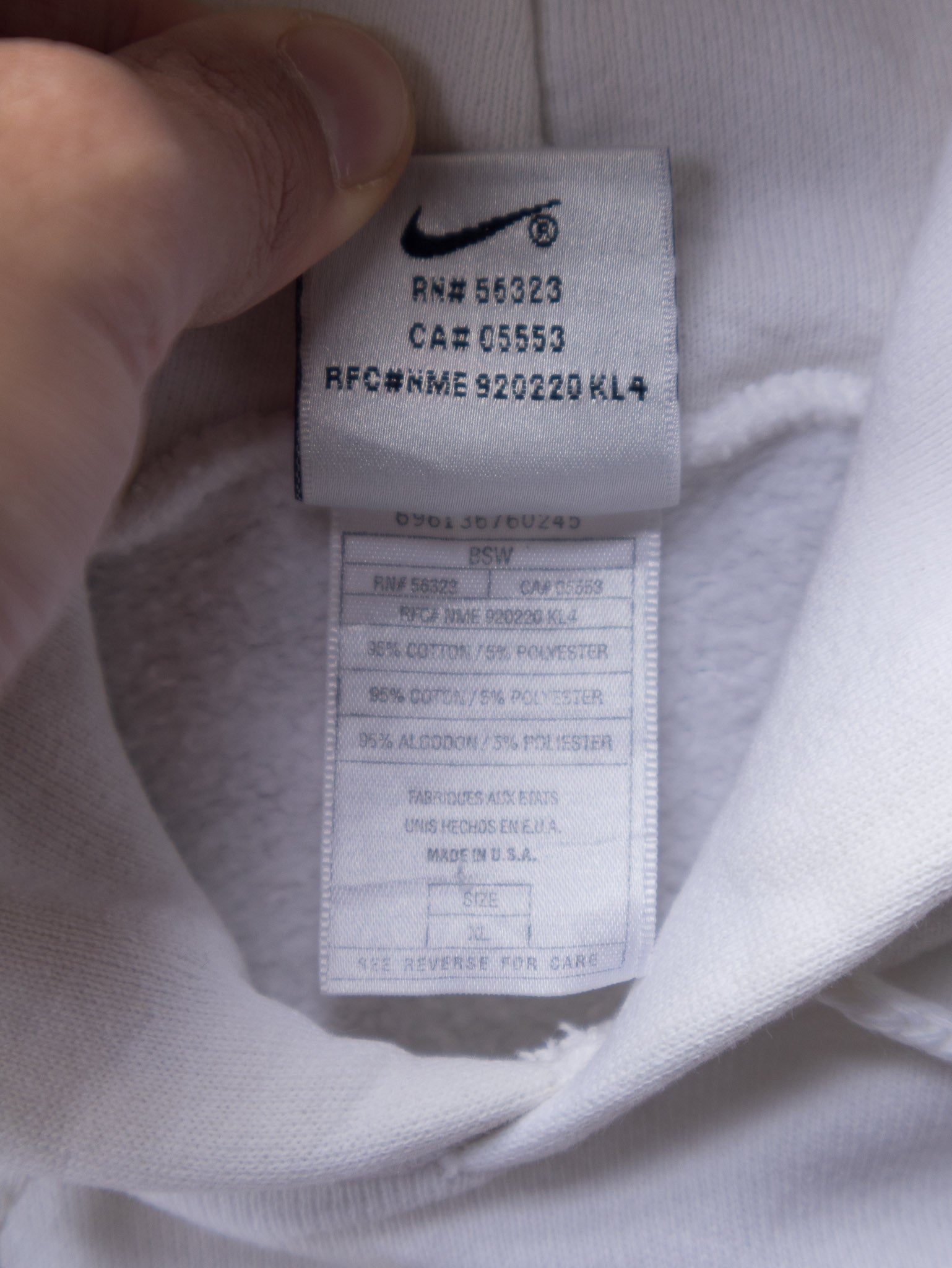 Vintage 00s White Nike Spell Out Hoodie (XL)