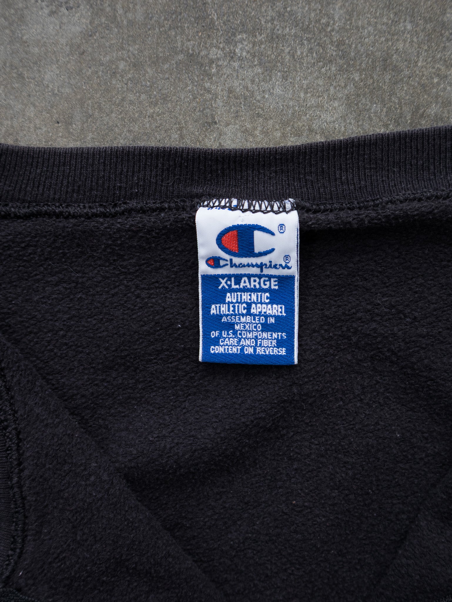 Vintage Black Champion Quarter Zip Sweatshirt (XL)