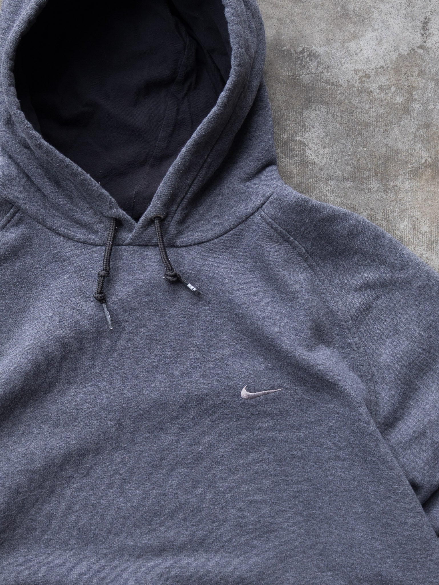 Vintage 00s Charcoal Nike Swoosh Hoodie (XL)