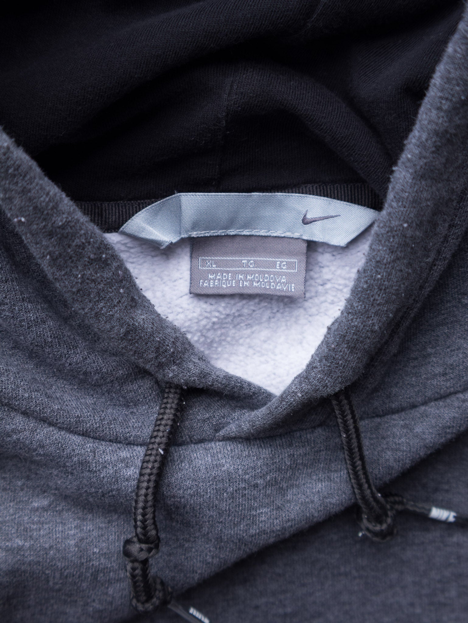 Vintage 00s Charcoal Nike Swoosh Hoodie (XL)