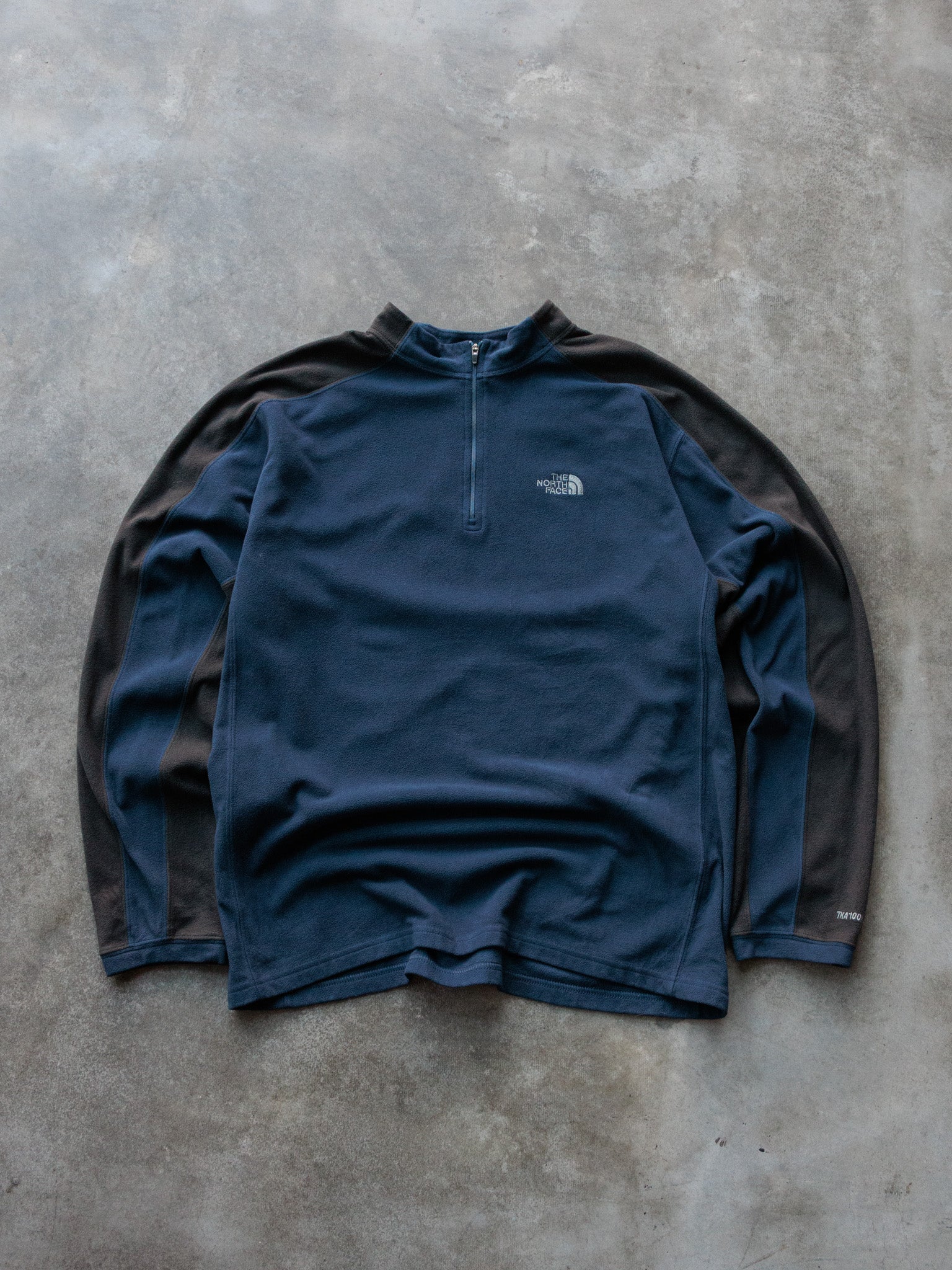 Vintage 00s Navy & Black The North Face Quarter Zip Fleece (L)