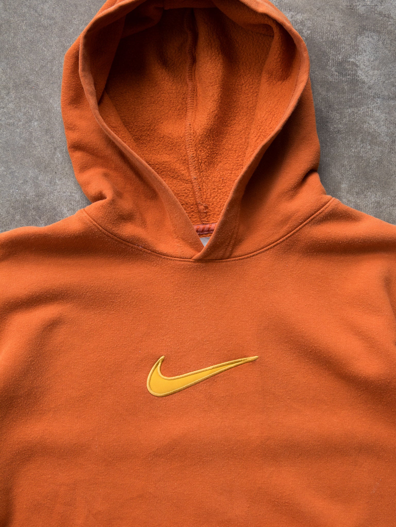 Vintage 00s Orange Nike Centre Swoosh Hoodie (L)