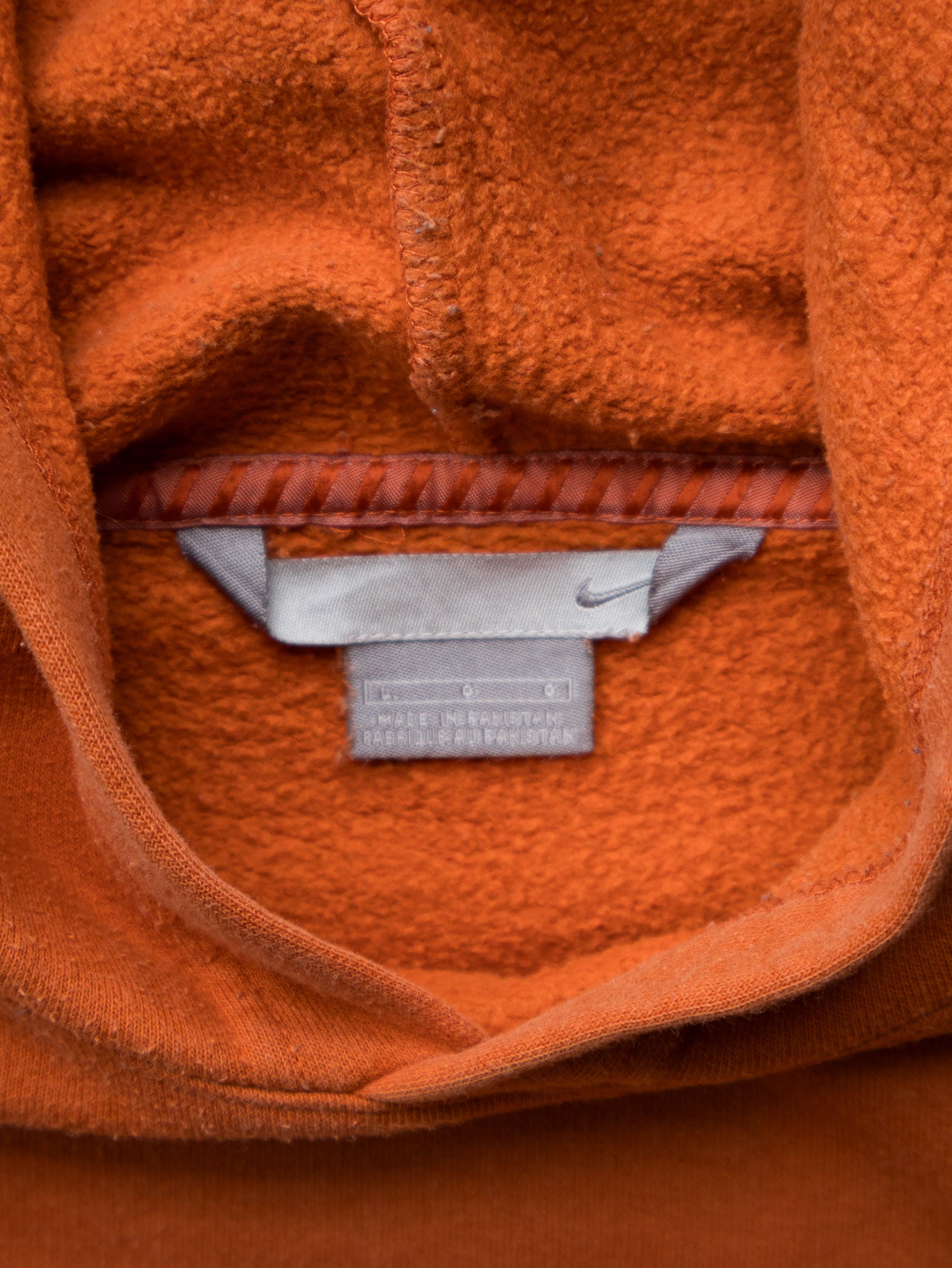 Vintage 00s Orange Nike Centre Swoosh Hoodie (L)