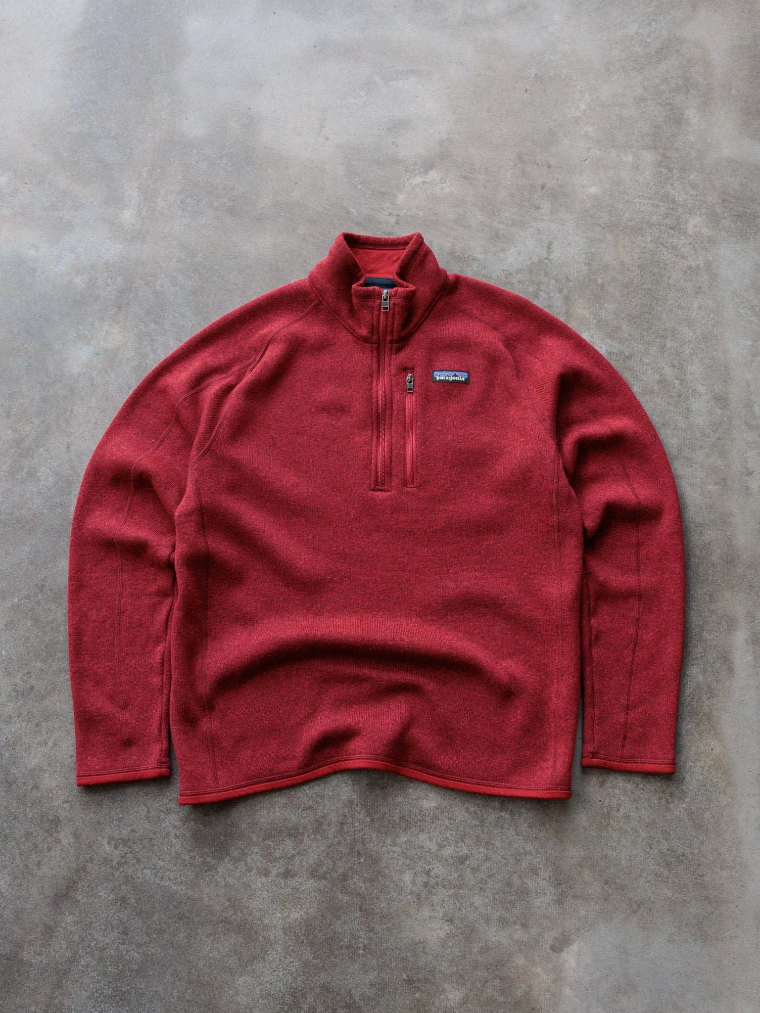 Vintage Red Patagonia Quarter Zip Fleece Sweatshirt (M)