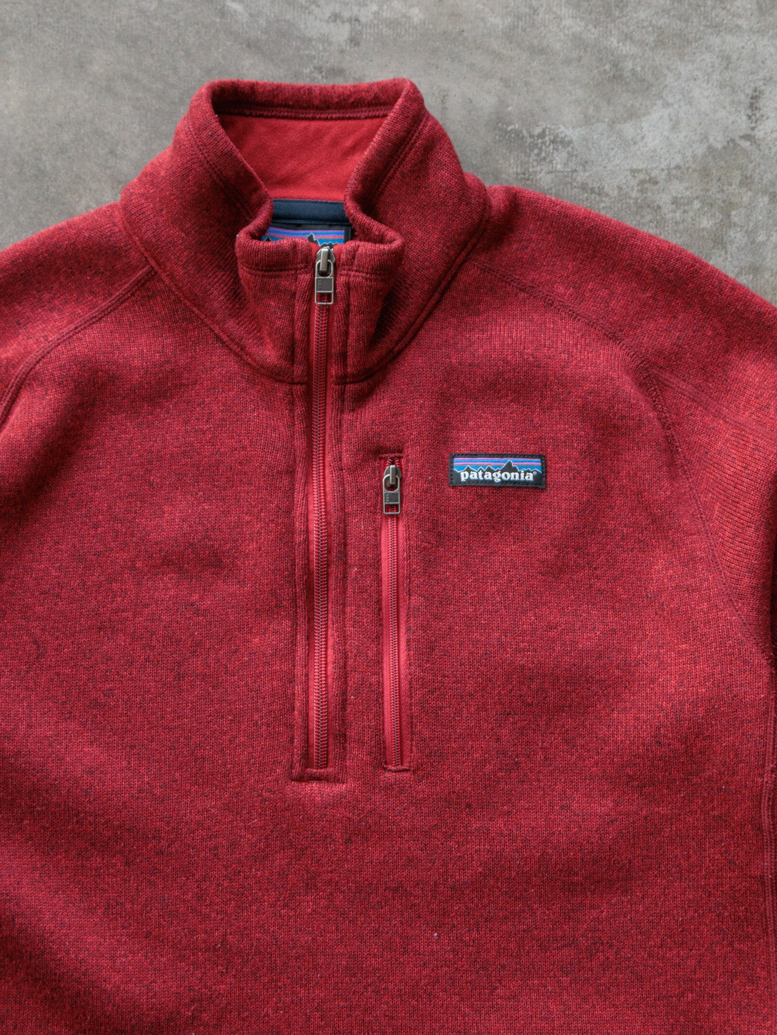 Vintage Red Patagonia Quarter Zip Fleece Sweatshirt (M)