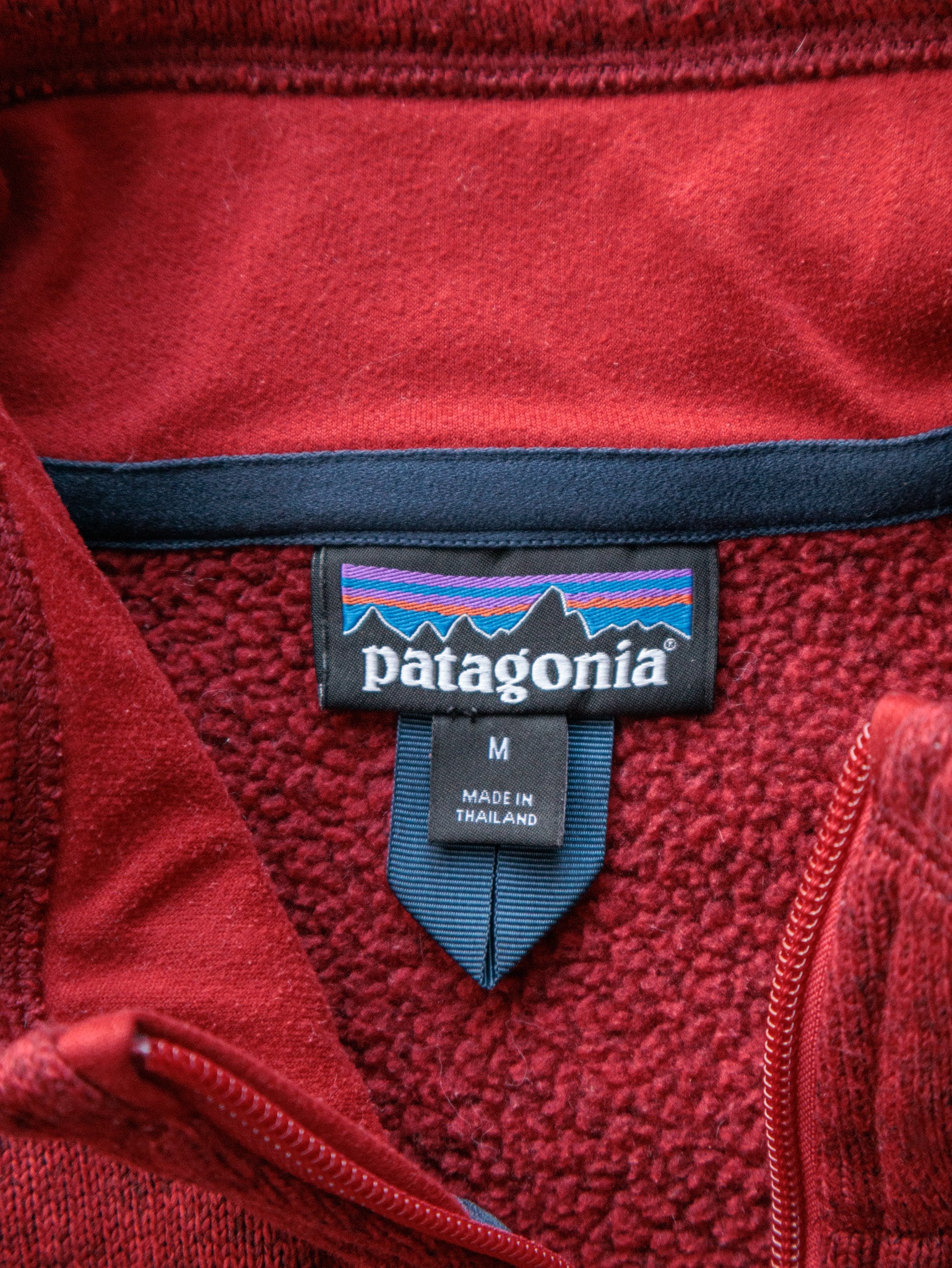 Vintage Red Patagonia Quarter Zip Fleece Sweatshirt (M)
