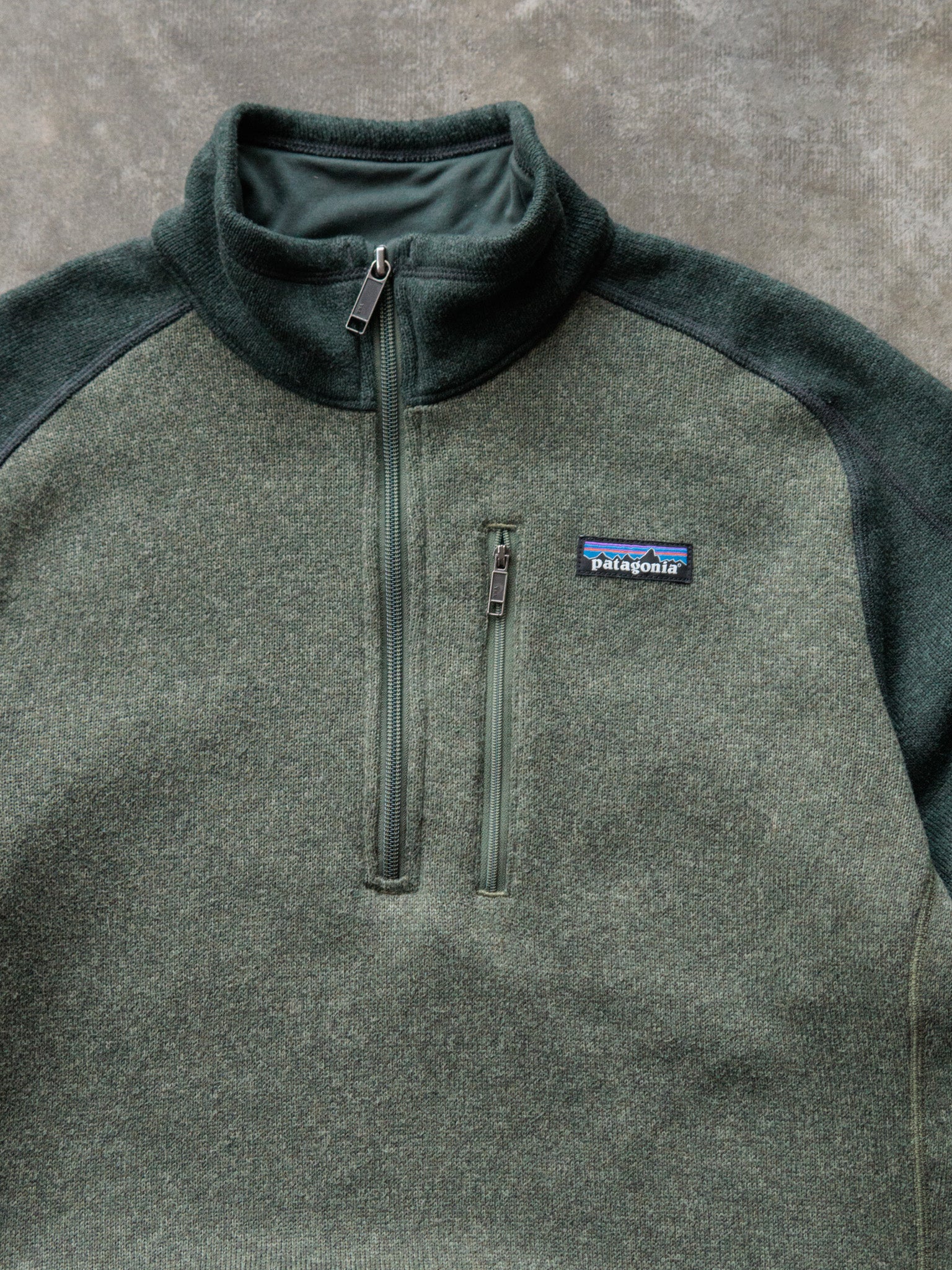 Vintage Green Patagonia Quarter Zip Fleece (M)