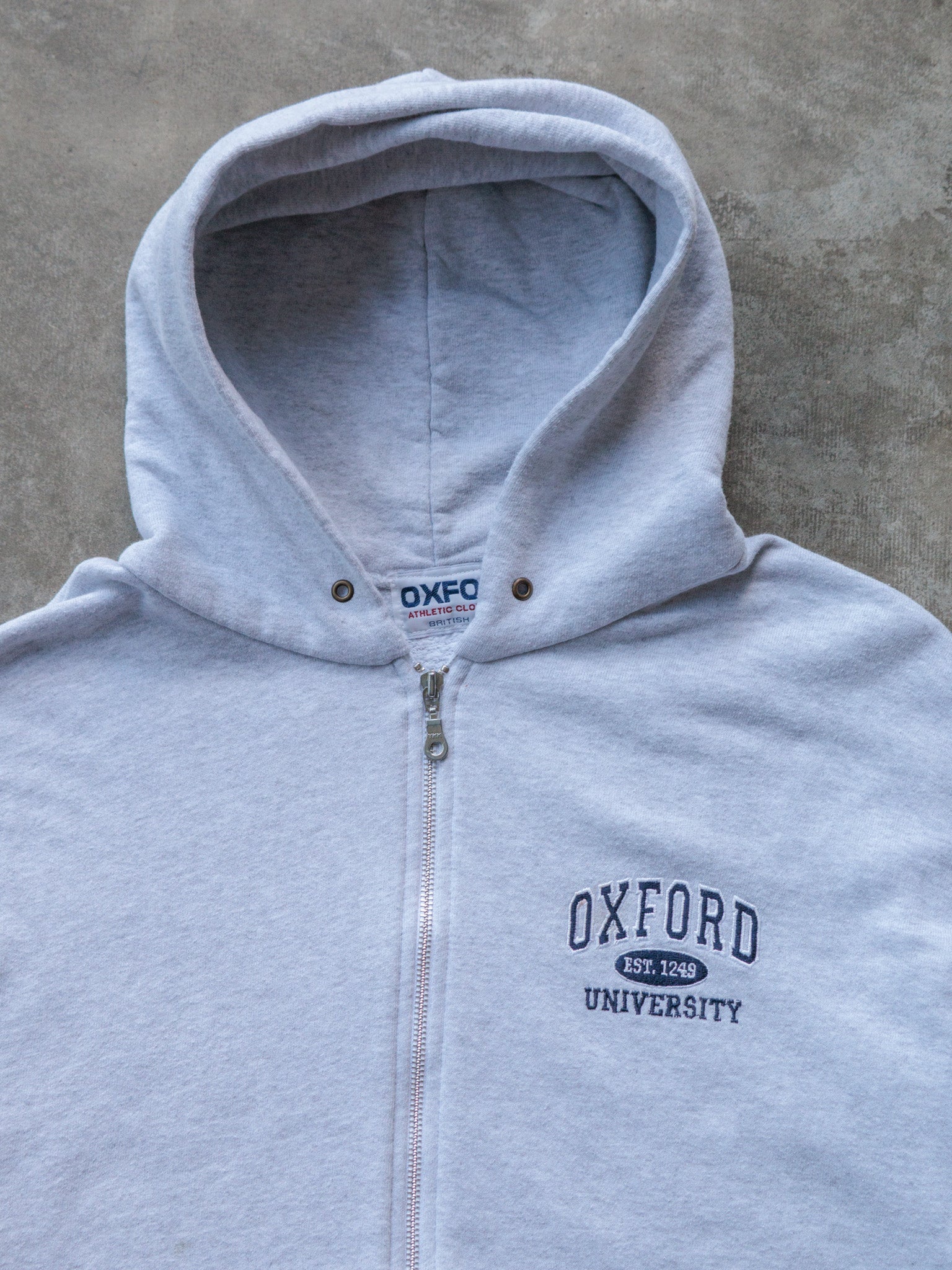 Vintage Grey Oxford University Hoodie (2XL)