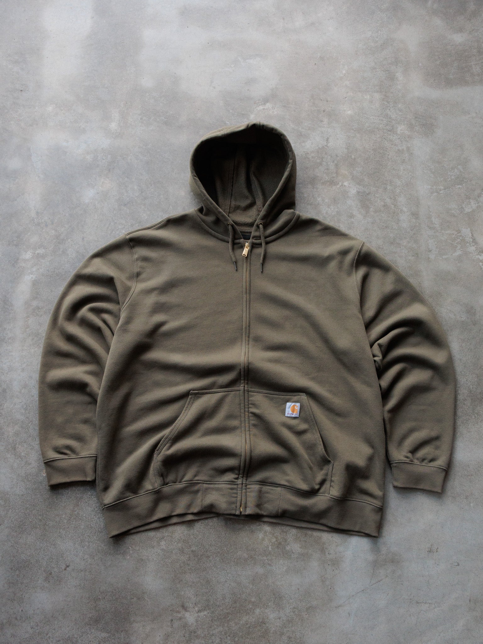 Vintage Green Carhartt Full Zip Hoodie (2XL)