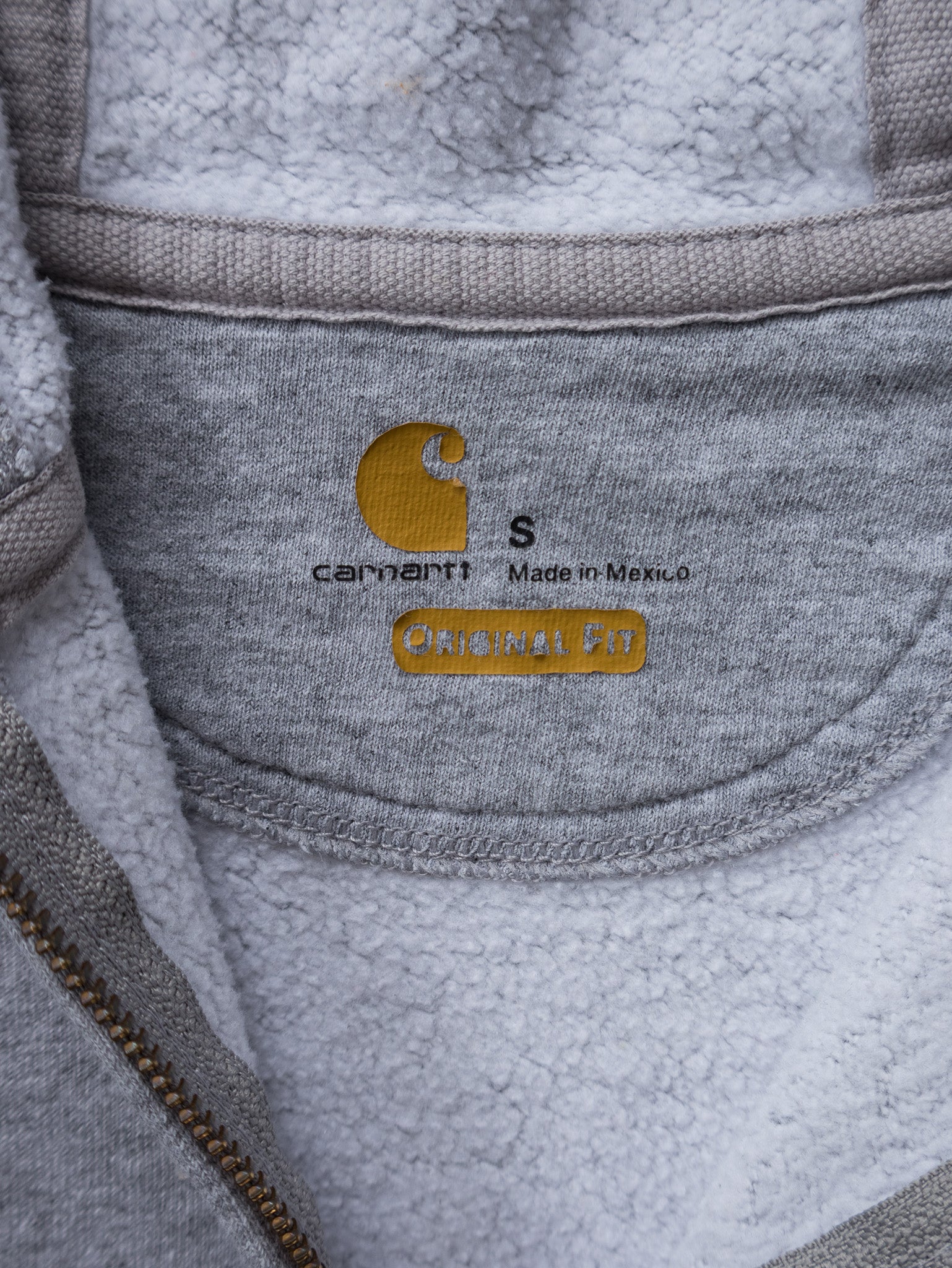 Vintage Grey Carhartt Zip Hoodie (S)