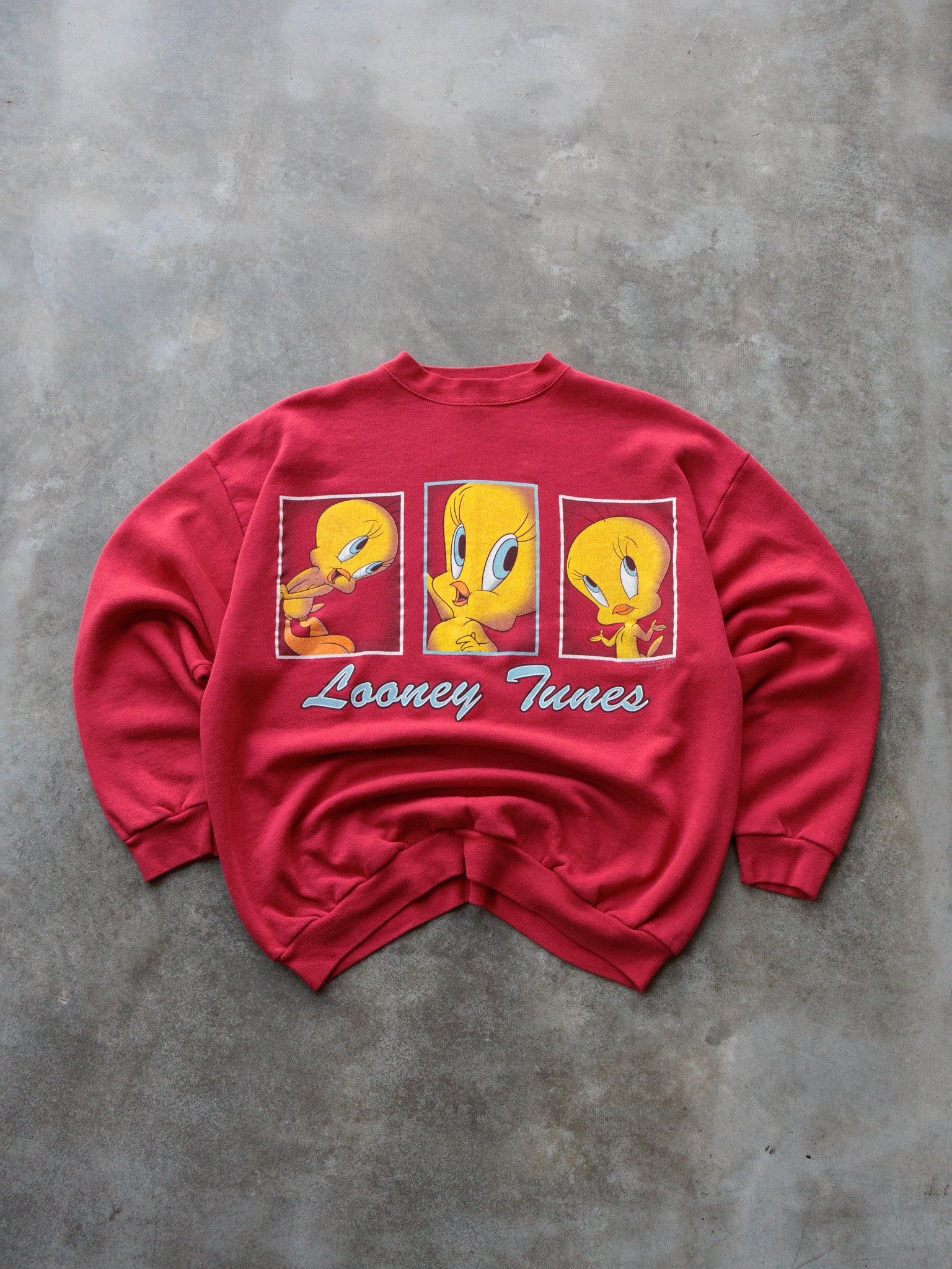 Vintage 90s Red Looney Tunes Tweety Bird Sweatshirt (-)
