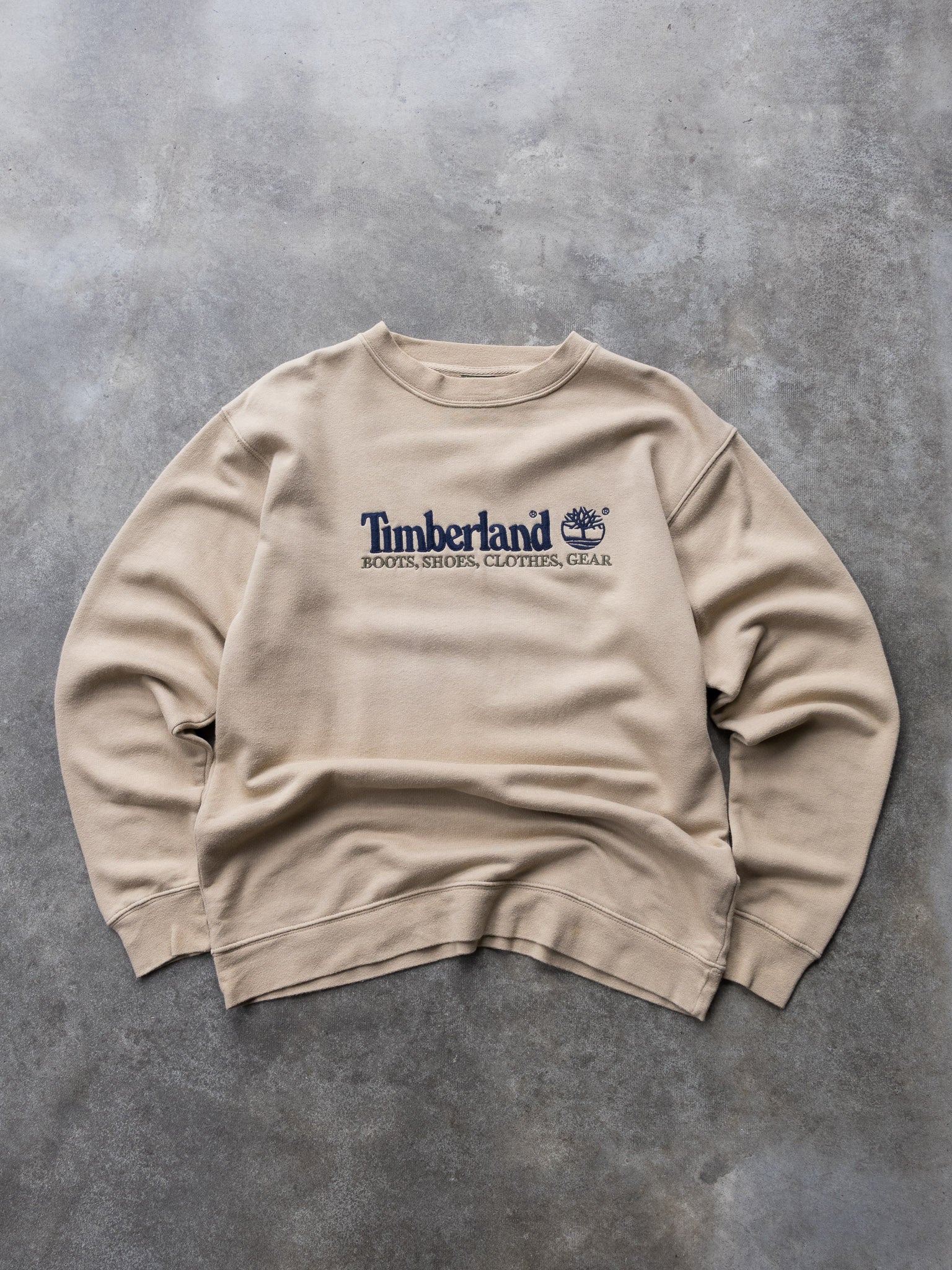 Vintage Beige Timberland Sweatshirt (XS)