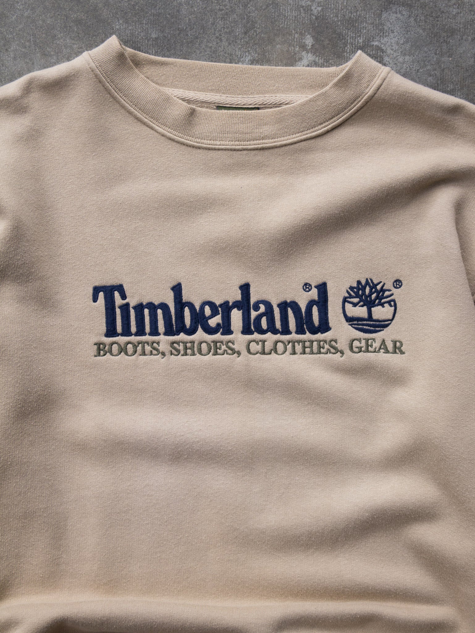Vintage Beige Timberland Sweatshirt (XS)