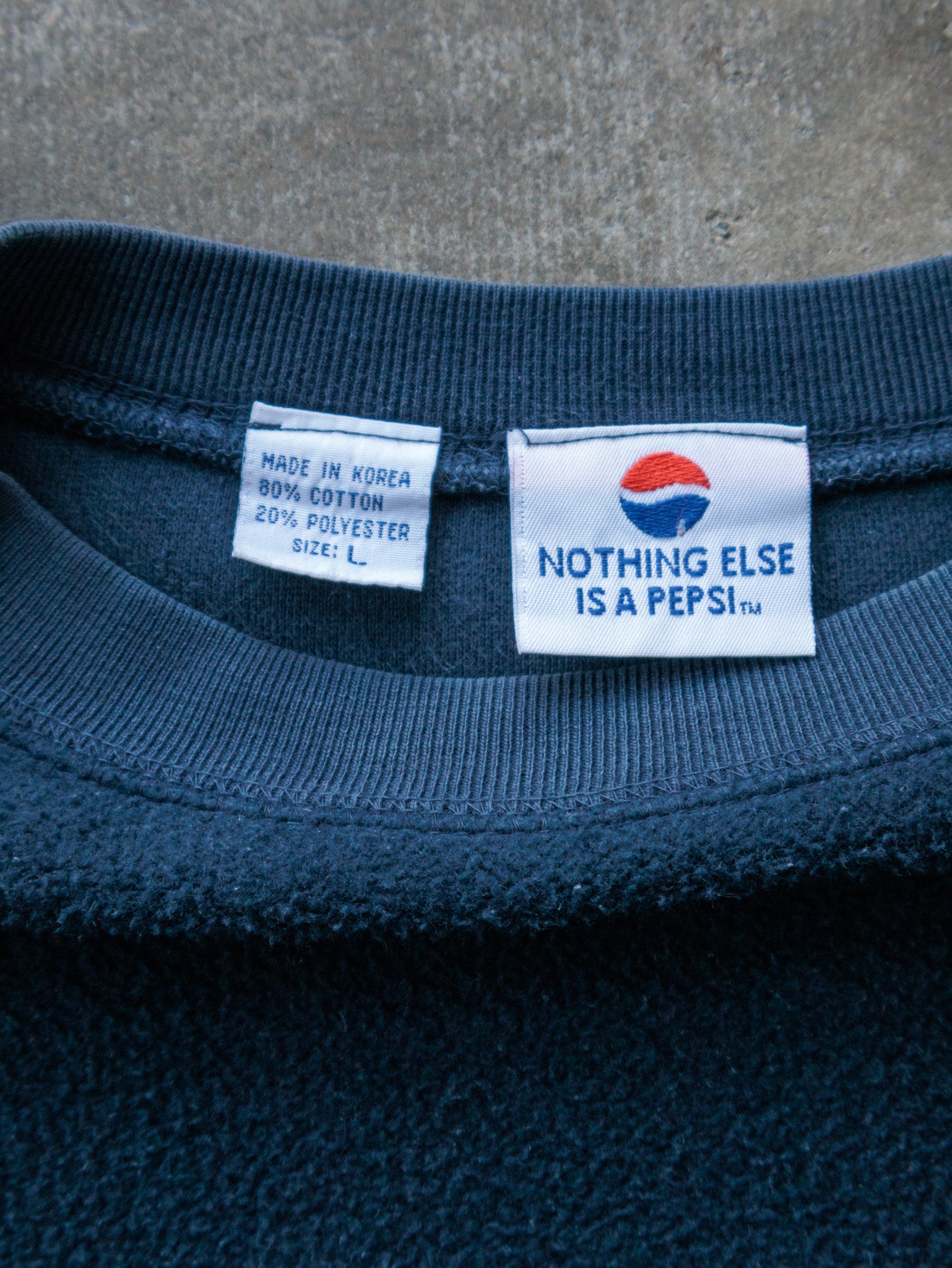 Vintage Navy Pepsi Fleece Sweatshirt (L)