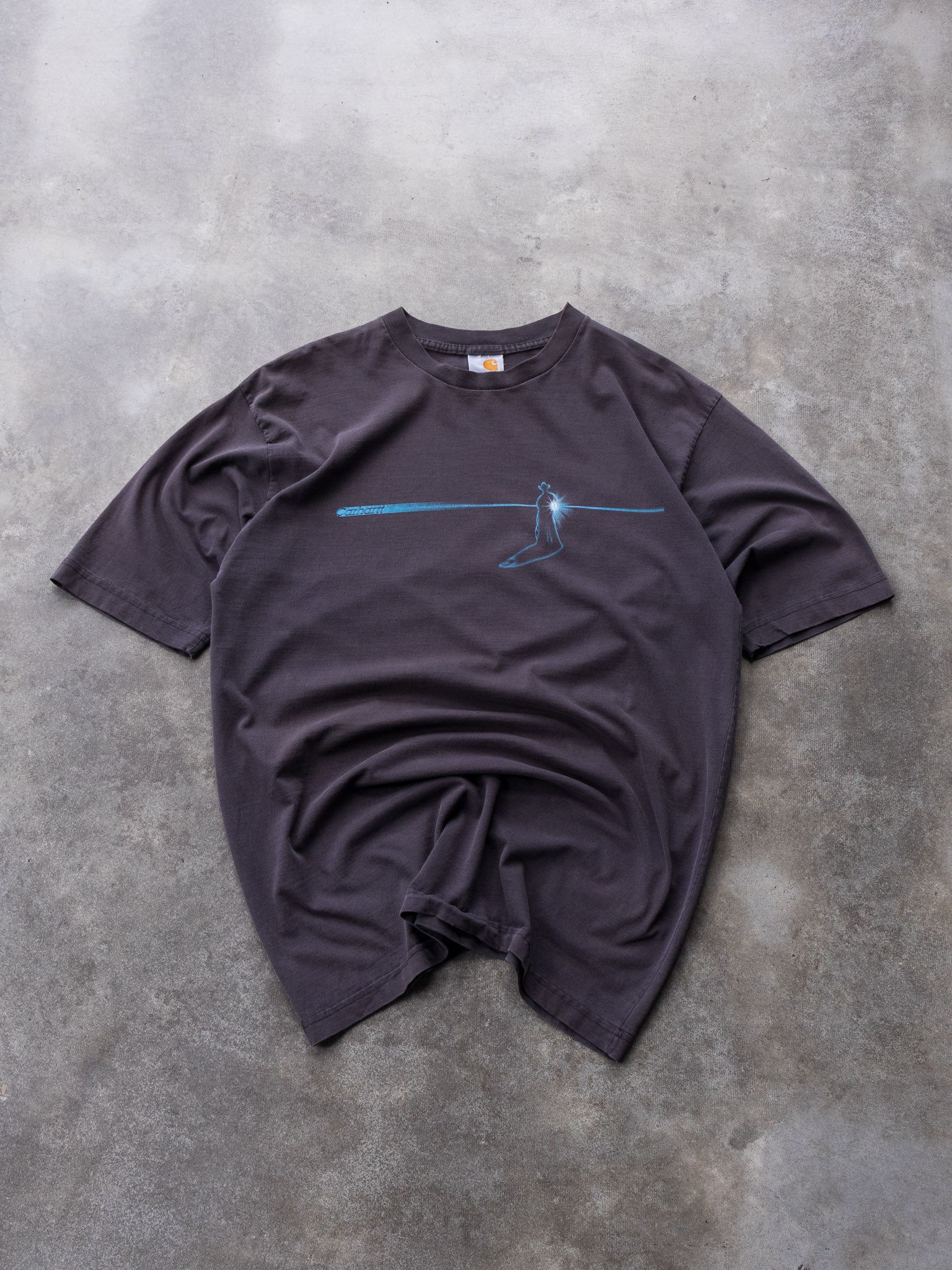 Vintage 00s Faded Black Carhartt Graphic Tee (L)