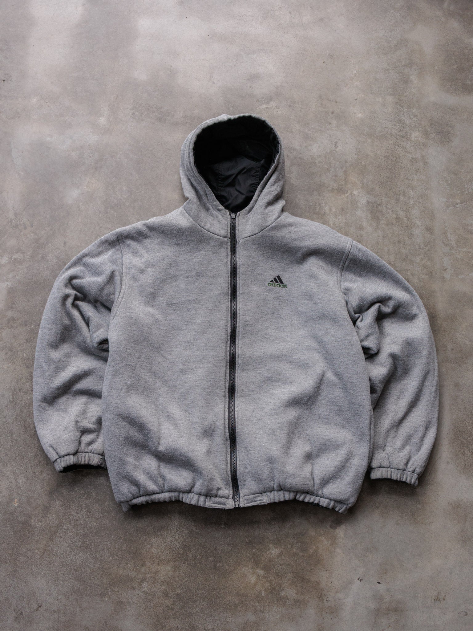 Vintage Grey Adidas Full Zip Hoodie (-)
