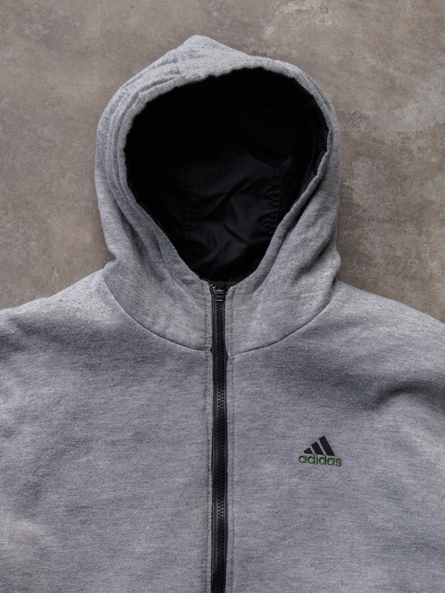 Vintage Grey Adidas Full Zip Hoodie (-)
