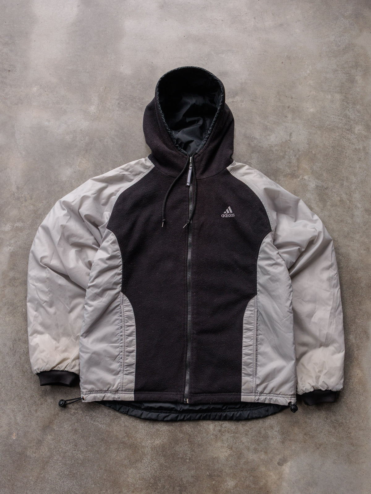 Vintage Black Adidas Colourblock Fleece Jacket (-)