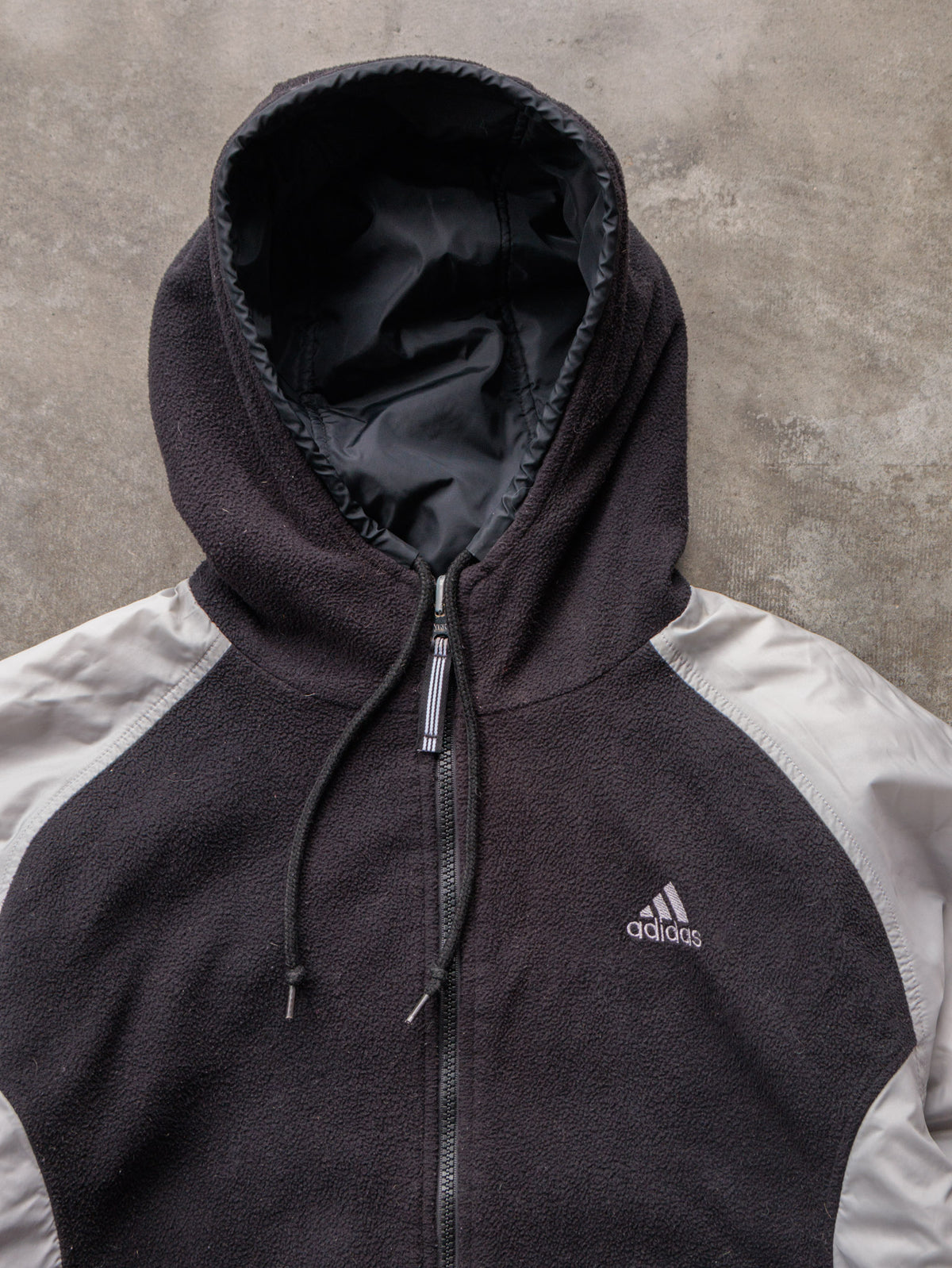 Vintage Black Adidas Colourblock Fleece Jacket (-)
