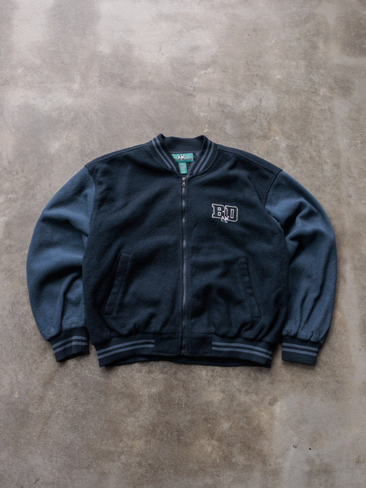Vintage 90s Navy Big Dogs Fleece Jacket (L)