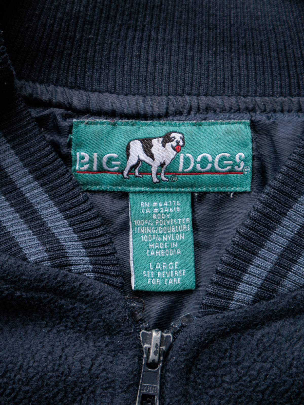 Vintage 90s Navy Big Dogs Fleece Jacket (L)