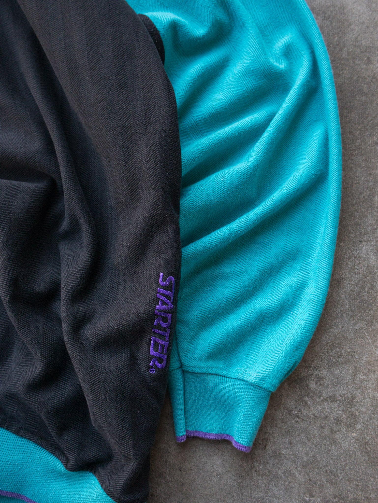 Vintage 90s Teal & Purple Starter Hoodie (L)
