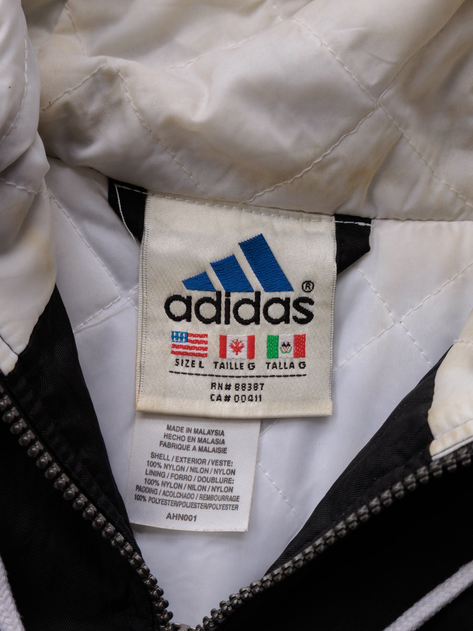 Vintage 00s Black Adidas Puffer Jacket (L)