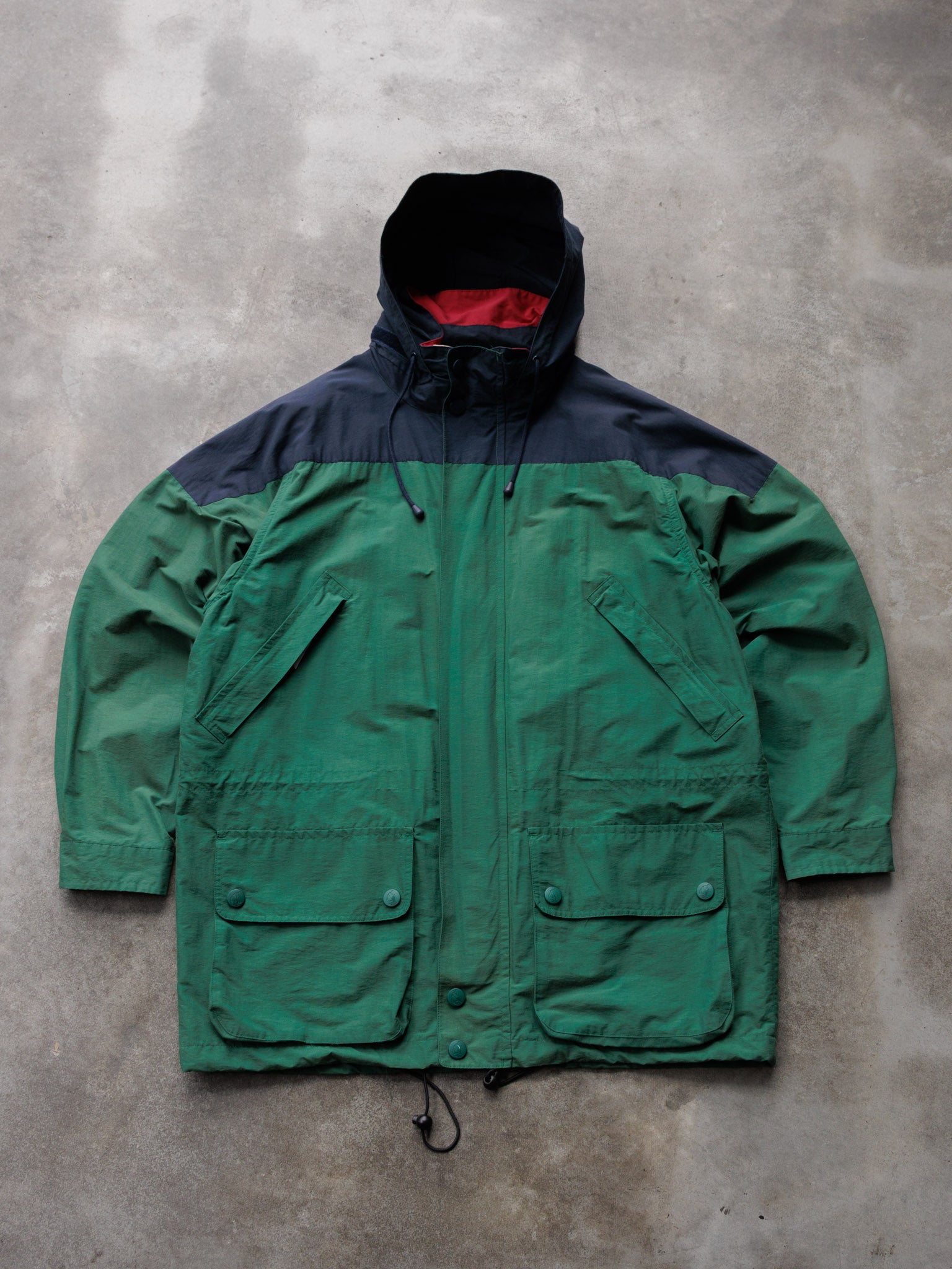 Vintage 90s Green Nautica Colourblock Jacket (XL)