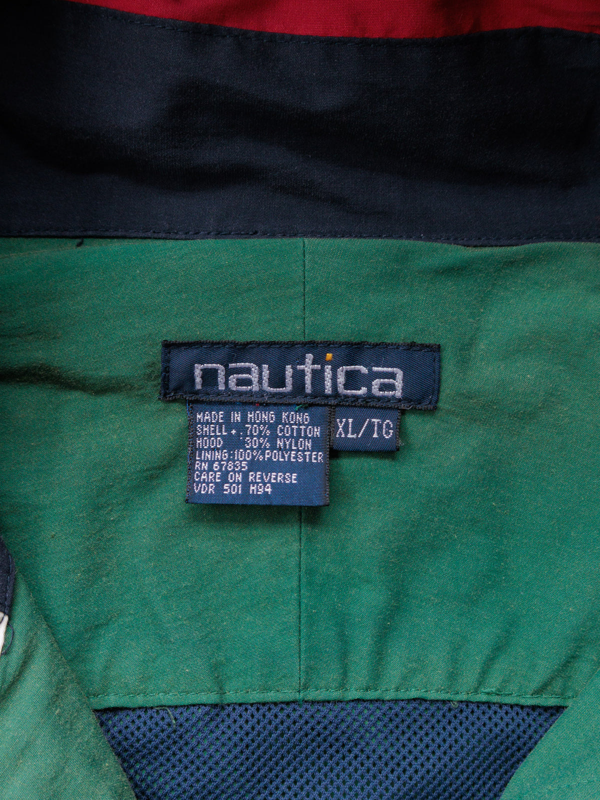 Vintage 90s Green Nautica Colourblock Jacket (XL)