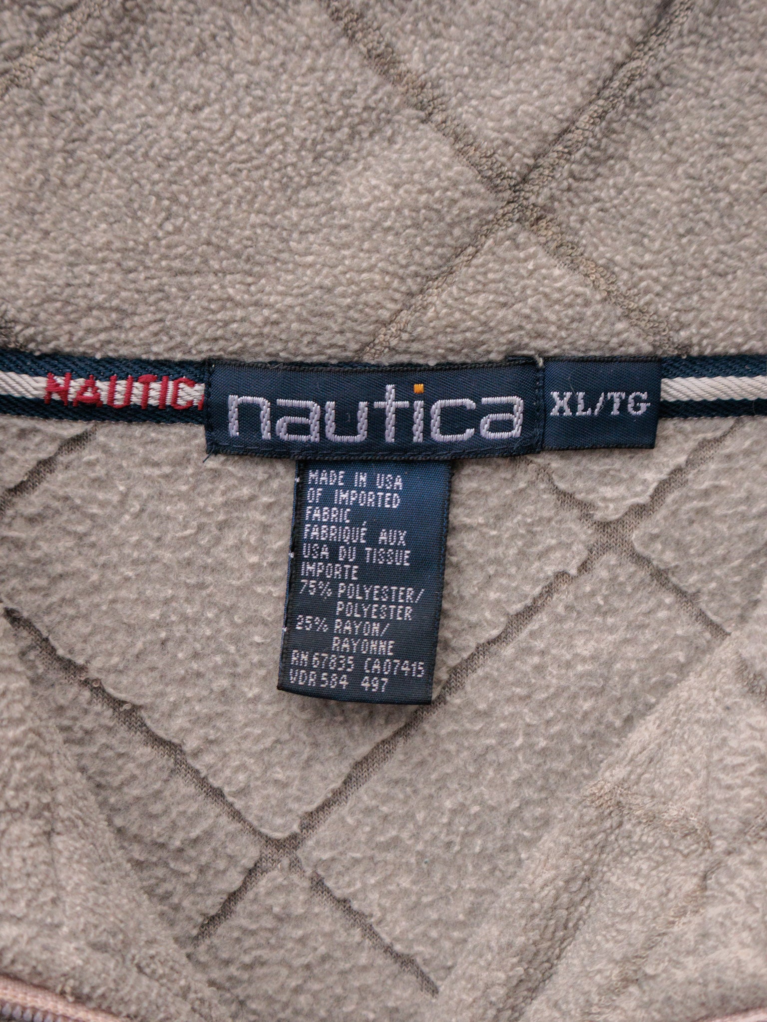 Vintage 90s Beige Nautica Fleece Quarter Zip (XL)