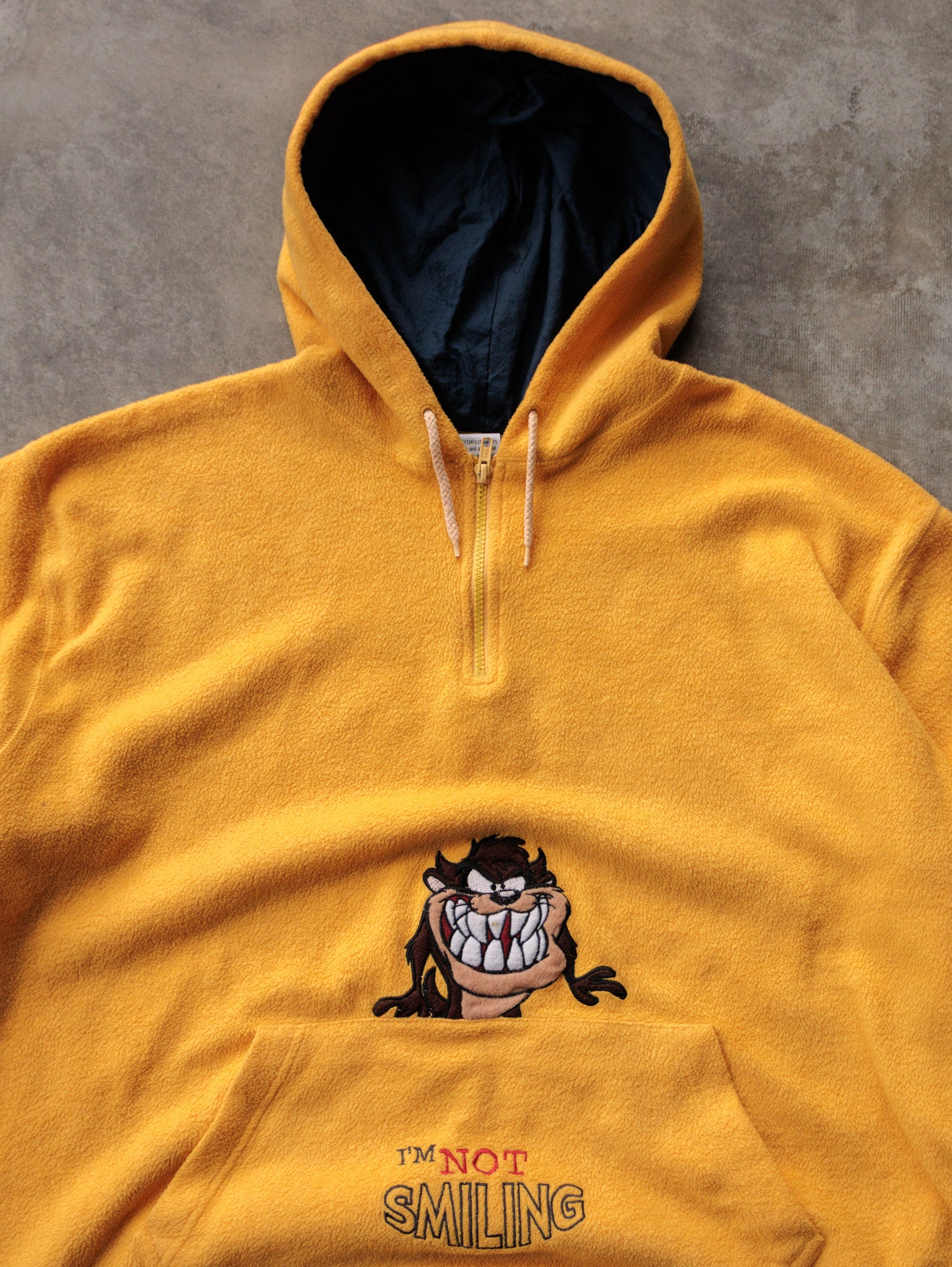 Vintage 90s Yellow Looney Tunes Taz Hoodie (-)