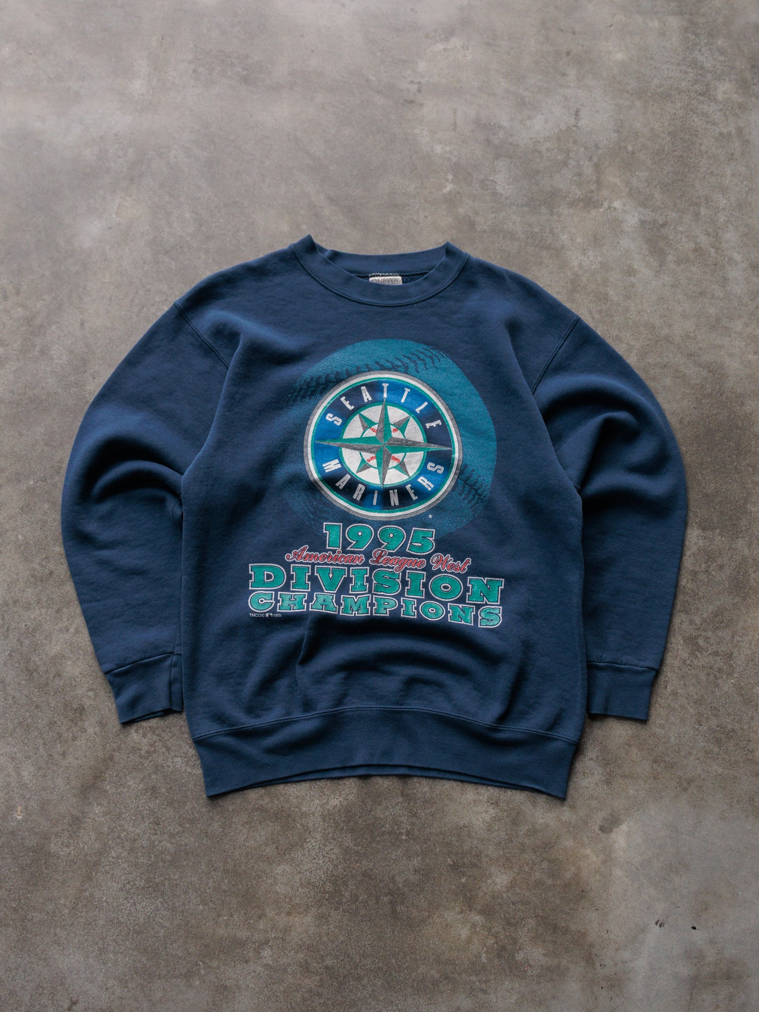 Vintage 1995 Navy Seattle Mariners Division Champions Sweatshirt (M)