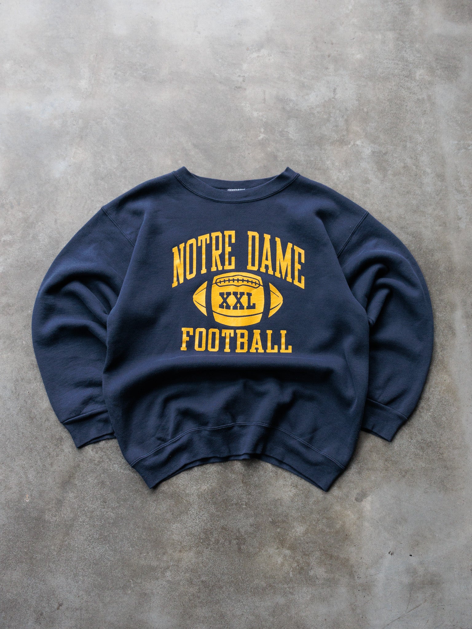 Vintage 90s Navy Notre Dame Football Sweatshirt (XL)