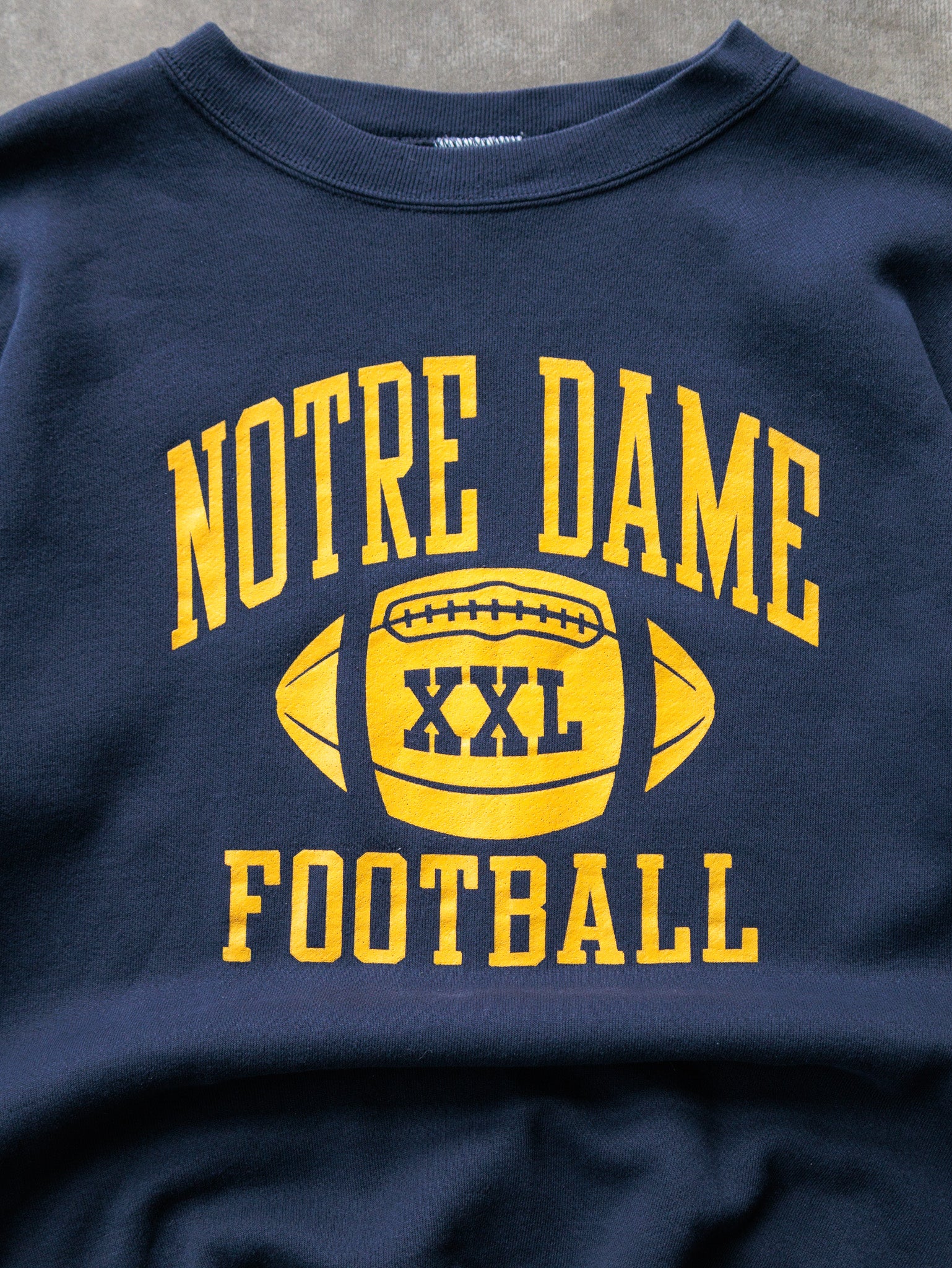Vintage 90s Navy Notre Dame Football Sweatshirt (XL)