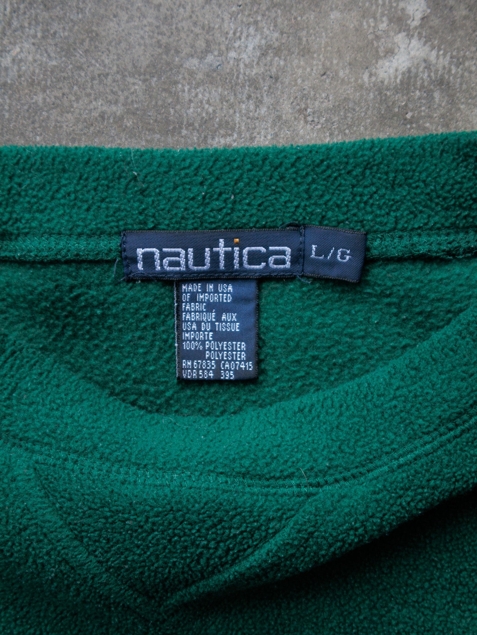 Vintage 90s Green, Navy & Red Nautica Fleece Sweatshirt (L)
