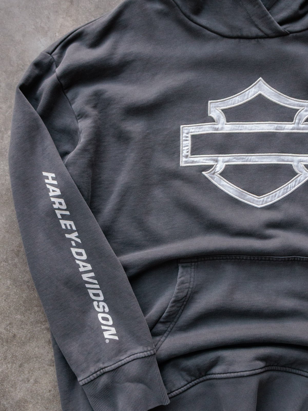 Vintage Grey Harley-Davidson Hoodie (2XL)