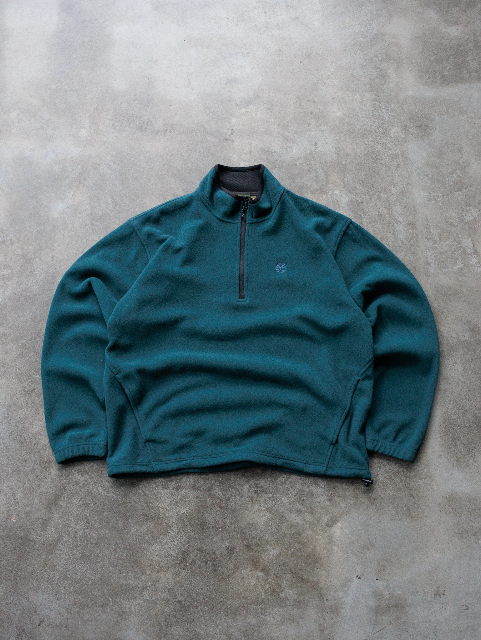 Vintage 00s Teal Timberland Quarter Zip Fleece Sweatshirt (M)