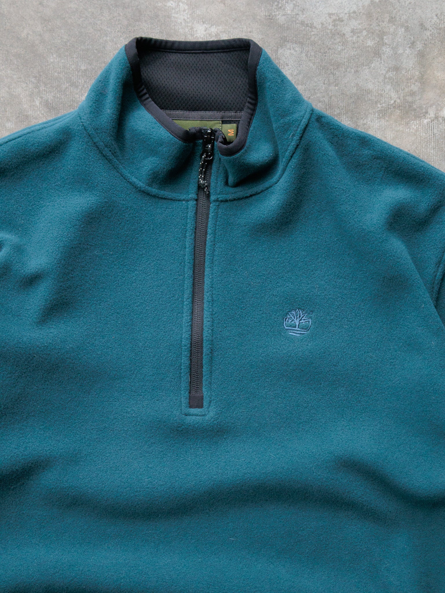 Vintage 00s Teal Timberland Quarter Zip Fleece Sweatshirt (M)