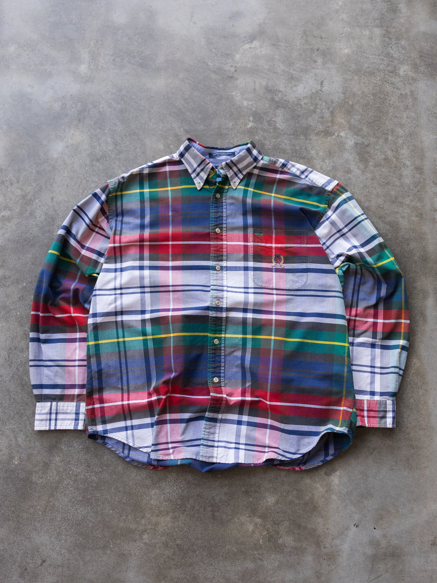Vintage 90s Multi-Colour Tommy Hilfiger Plaid Shirt (L)
