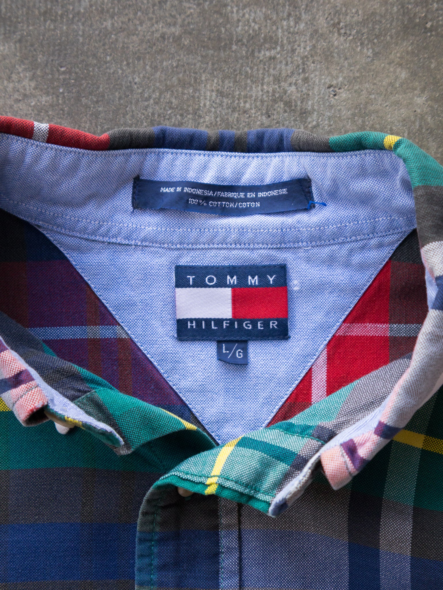 Vintage 90s Multi-Colour Tommy Hilfiger Plaid Shirt (L)