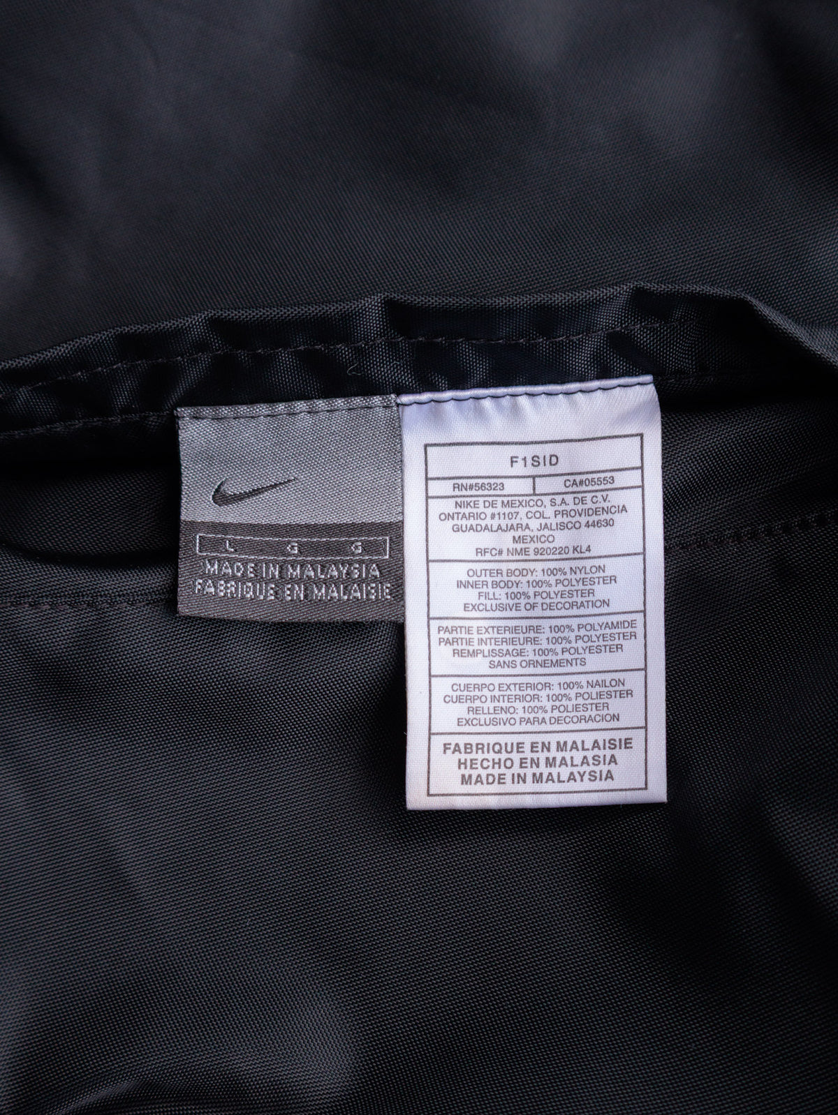 Vintage 00s Black & Grey Nike Reversible Fleece Jacket (L)