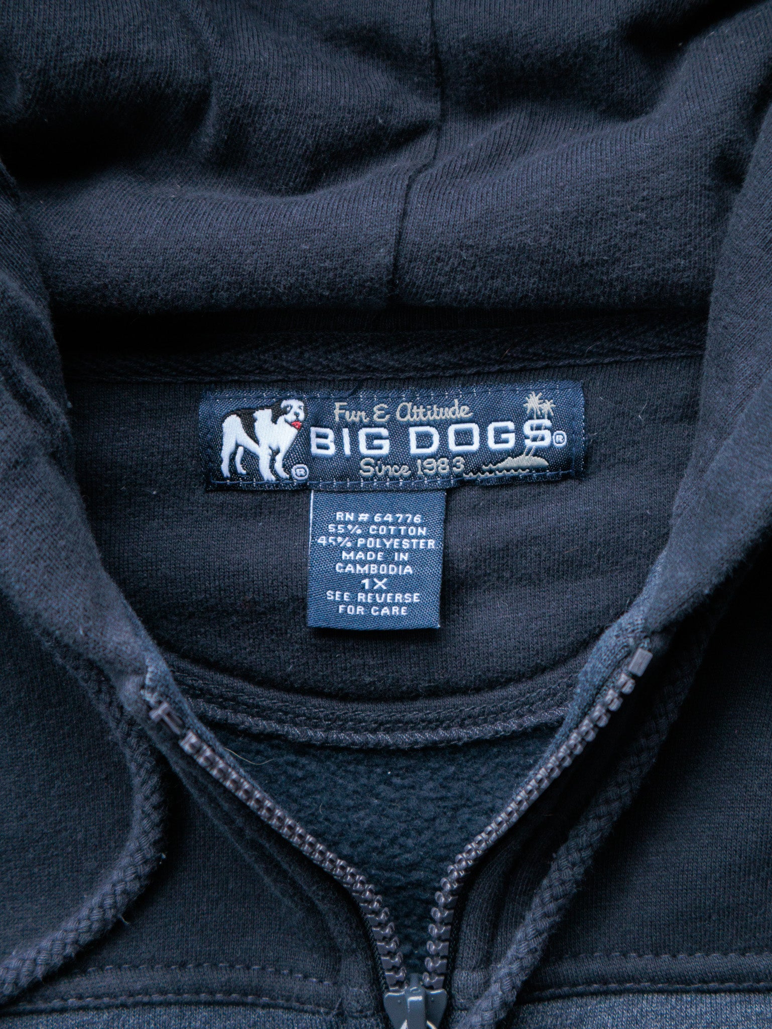 Vintage 00s Navy Big Dogs Hoodie (1X)