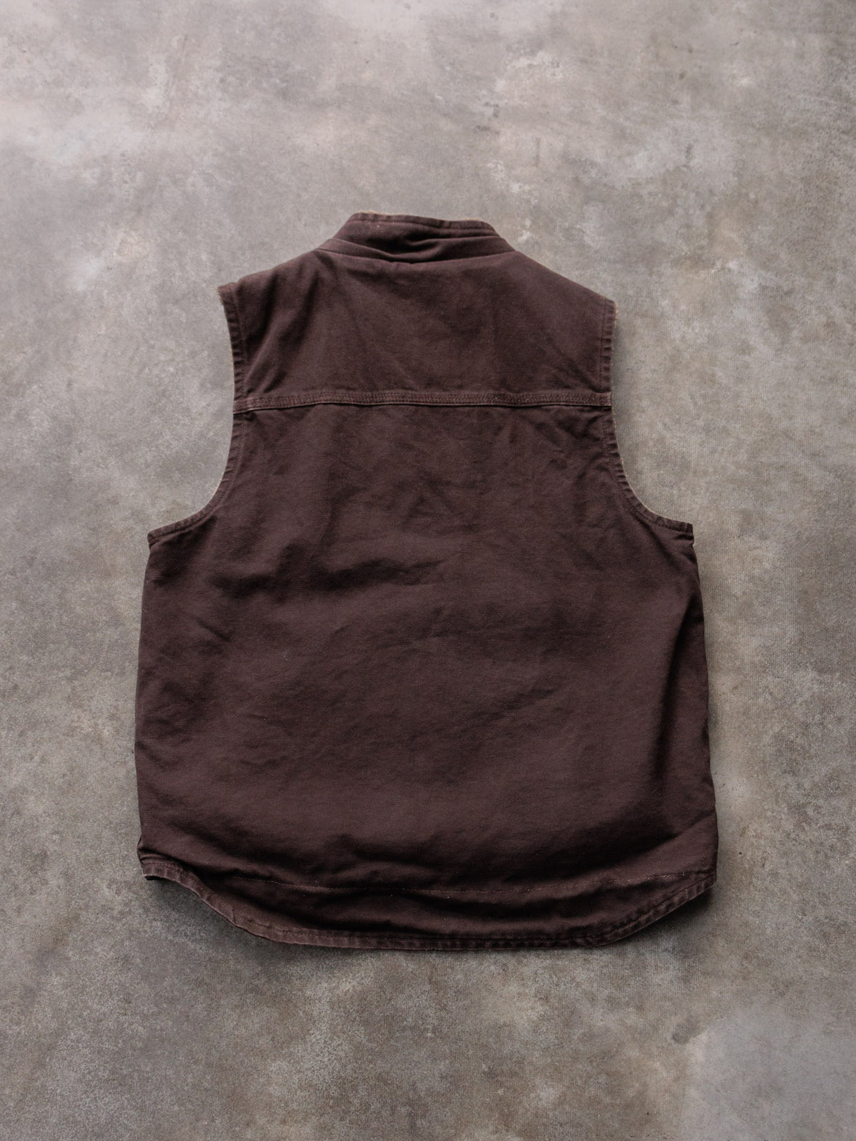 Vintage Brown Carhartt Sherpa-Lined Vest (M)