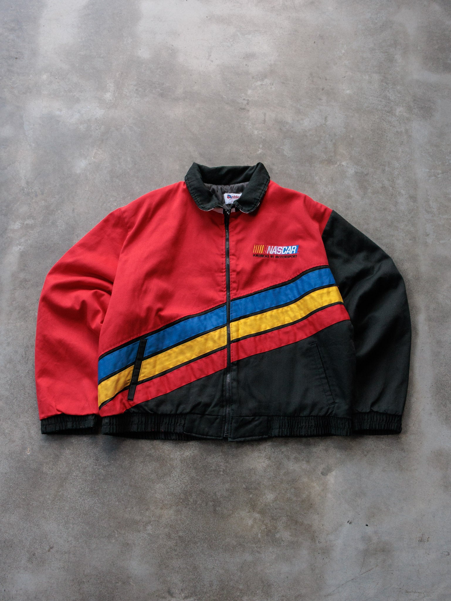 Vintage 90s Red NASCAR Colourblock Jacket (L)