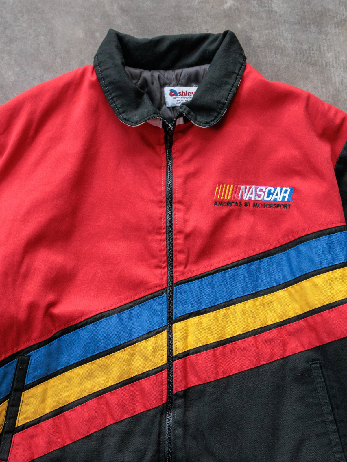 Vintage 90s Red NASCAR Colourblock Jacket (L)