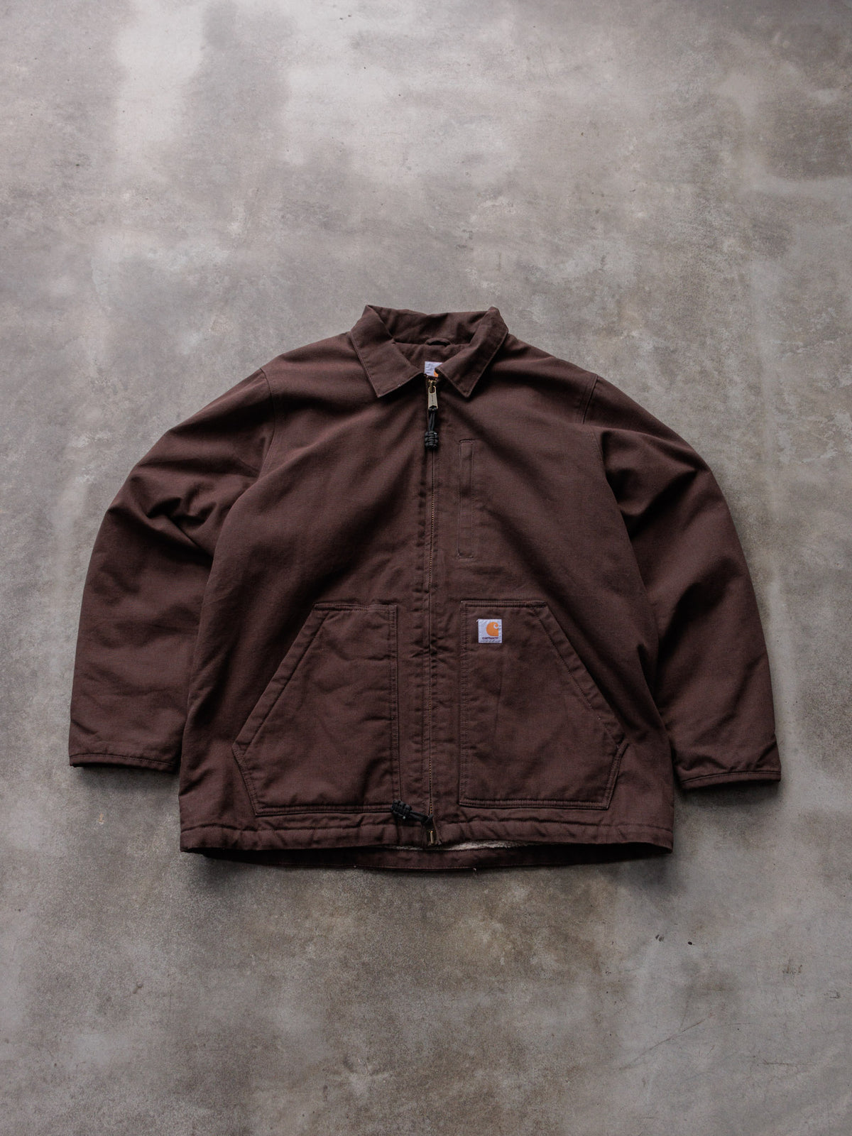 Vintage Carhartt 104293 DKB 'Dark Brown' Sherpa-Lined Jacket (L)
