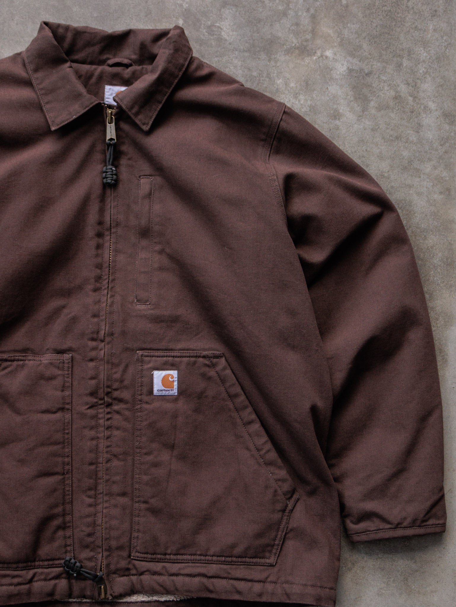 Vintage Carhartt 104293 DKB 'Dark Brown' Sherpa-Lined Jacket (L)